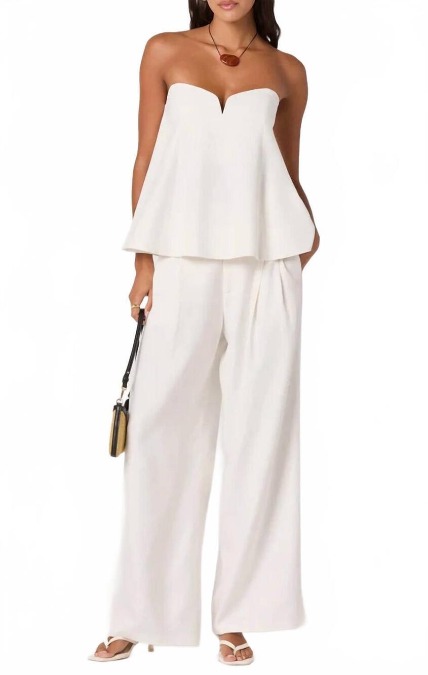 NEW ASTR talulla strapless top in white
